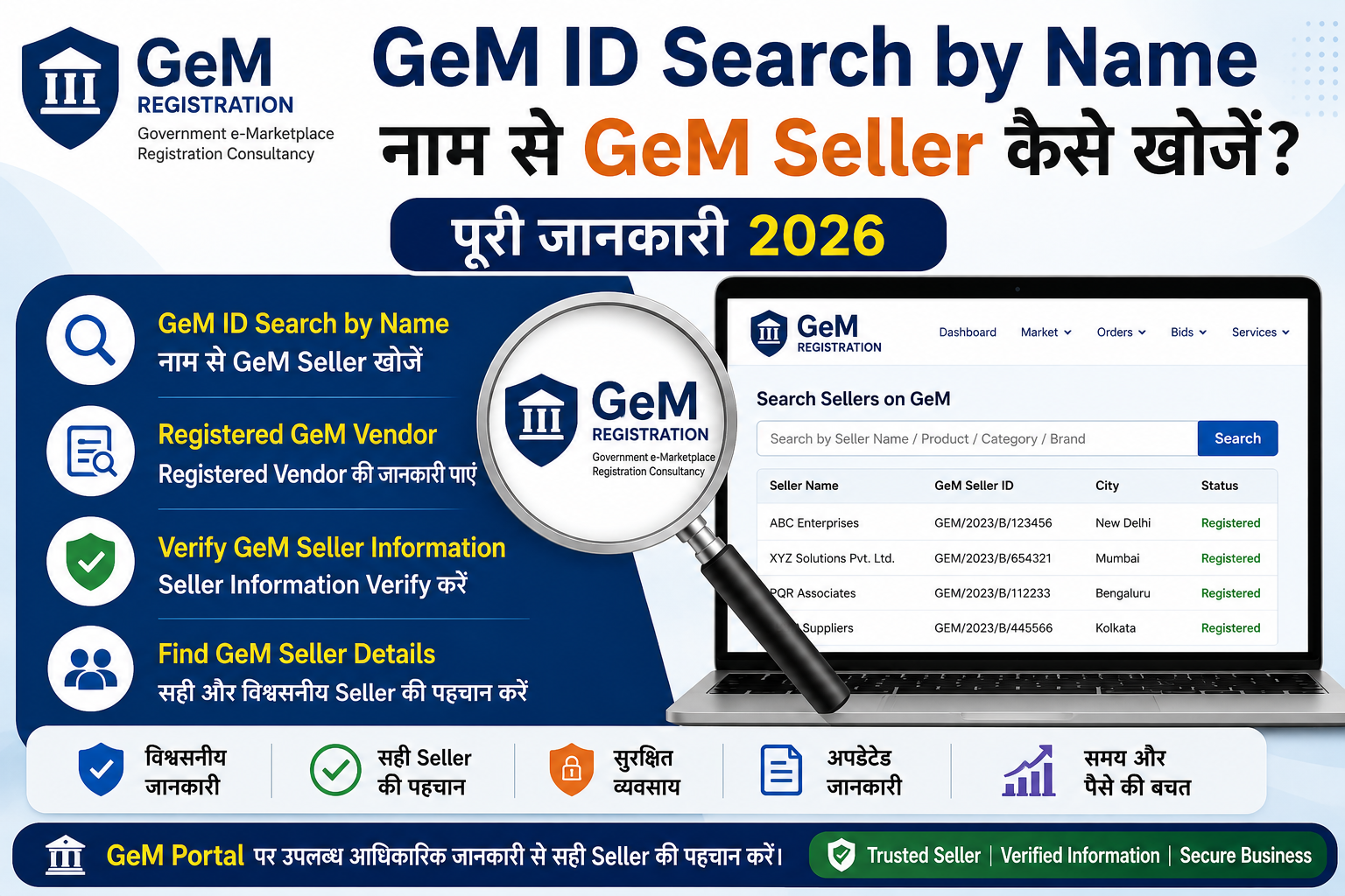 GeM ID Search by Name | नाम से GeM Seller कैसे खोजें|पूरी जानकारी 2026